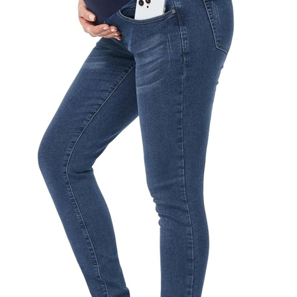 PACBREEZE Women's Maternity Jeans Over The Belly Slim Stretchy High Waist Denim - Picture 6 of 6